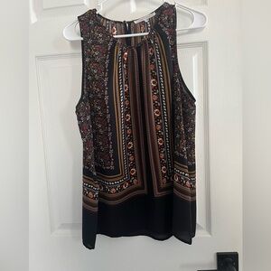 Violet & Claire Black and Brown Floral Blouse